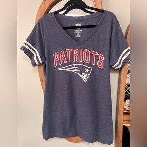 Team Apparel Patriots Navy V-Neck Tee